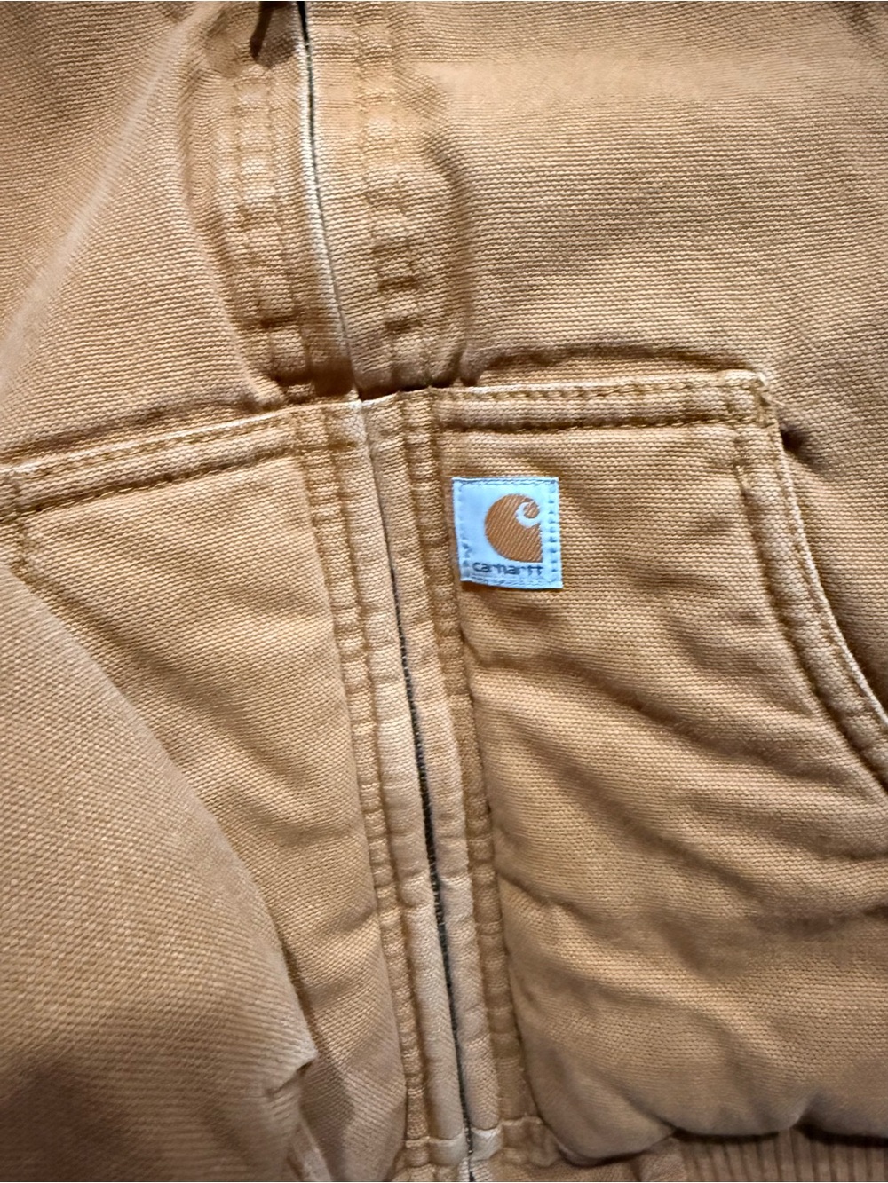 Carhartt Kids Tan Hooded Zip-Front Work Jacket - Picture 3 of 6